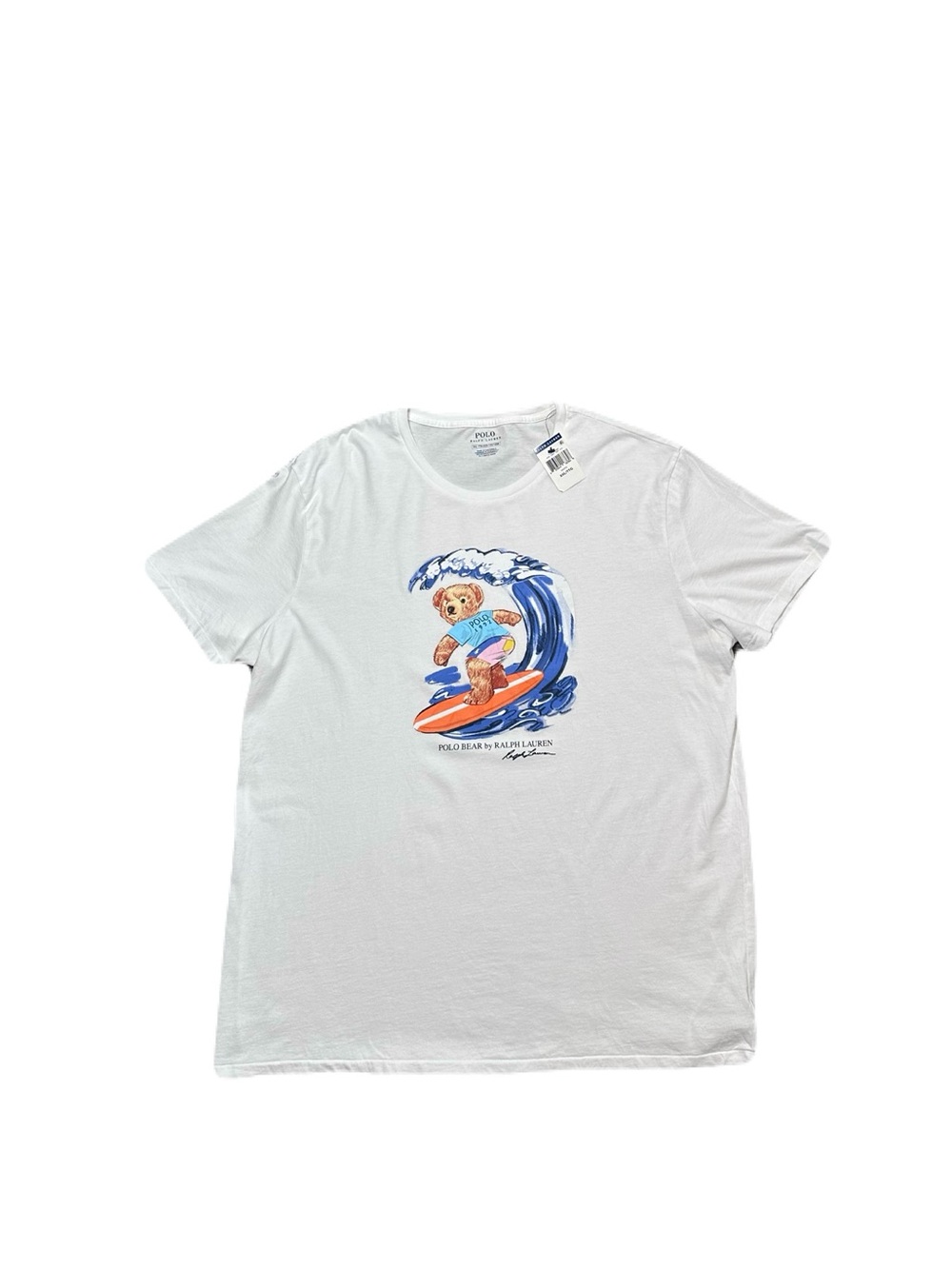 Polo Ralph Lauren Polo Bear T-Shirt Surfing Bear White Men's 2XL XXL NWT